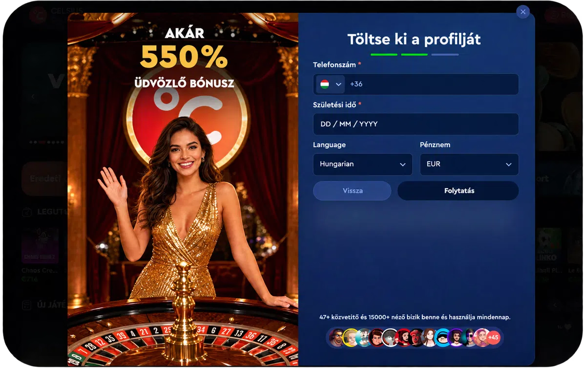 Celsius Casino A személyes profil kitöltése